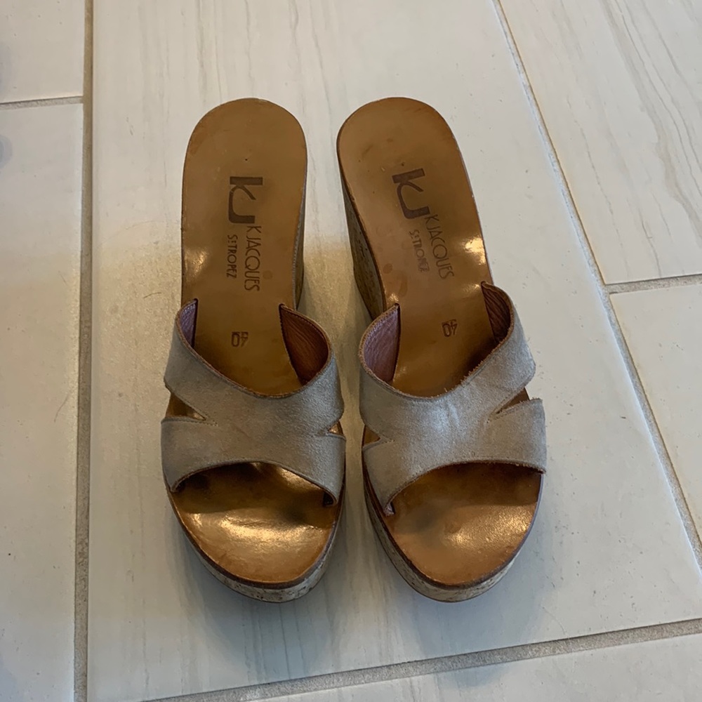 Super cute K.Jacques  wedges! Beige suede in a size 40.